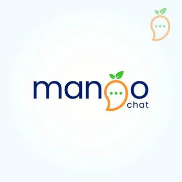 Modern Mango Chat logo design vector template Stock Illustration