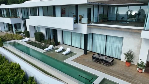Modern mansion aerial 5 Stock Footage 303178486