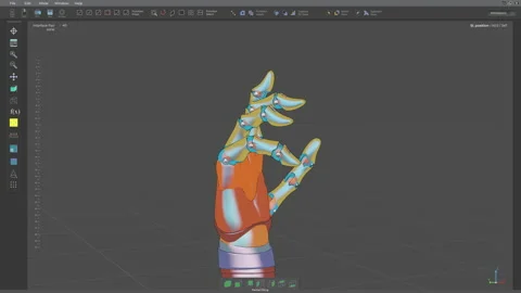Modern Manufacturing Technology Software To Fabricate High-Tech Robot Arm Parts Stock Footage 234418578