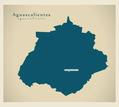 Modern Map - Aguascalientes MX Stock Illustration