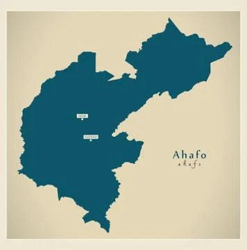 Modern Map - Ahafo region map of Ghana GH Stock Illustration