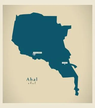 Modern Map - Ahal TM Stock Illustration