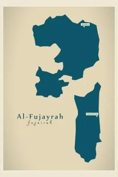 Modern Map - Al-Fujayrah AE Stock Illustration