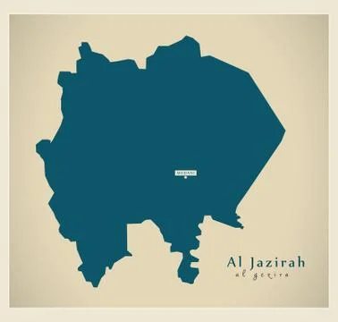 Modern Map - Al Jazirah SD Stock Illustration