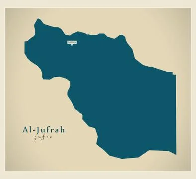 Modern Map - Al-Jufrah LY Stock Illustration