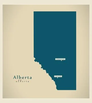 Modern Map - Alberta CA Illustrazione stock