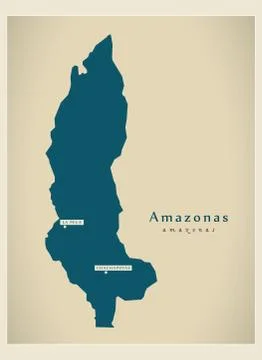 Modern Map - Amazonas PE Stock Illustration