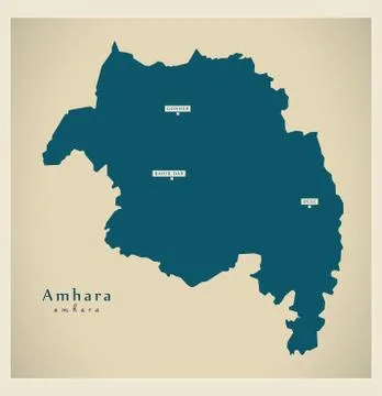 Modern Map - Amhara ET Illustrazione stock