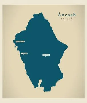 Modern Map - Ancash PE Illustrazione stock