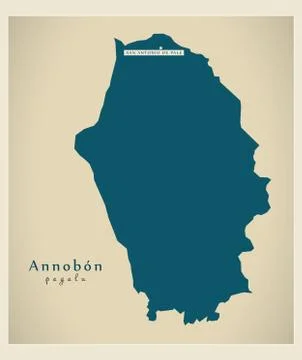 Modern Map - Annobon GQ Stock Illustration