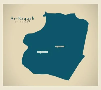 Modern Map - Ar-Raqqah SY Stock Illustration