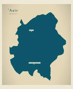 Modern Map - Asir SA Stock Illustration