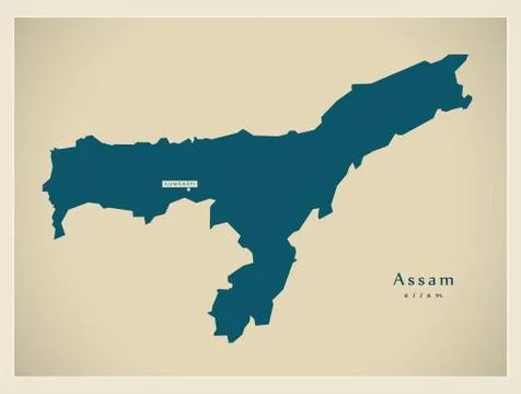 Modern Map - Assam IN Illustrazione stock