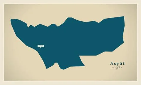 Modern Map - Asyut EG Stock Illustration