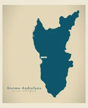 Modern Map - Atsimo-Andrefana MG Stock Illustration