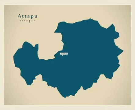 Modern Map - Attapu LA Stock Illustration