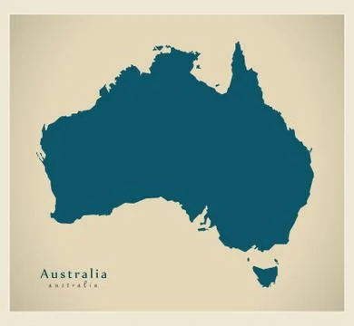 Modern Map - Australia AU Stock Illustration