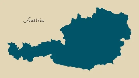 Modern map of Austria illustration animation Stock Footage 107717416