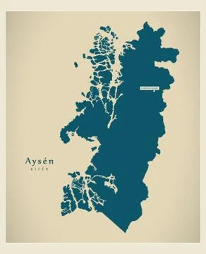 Modern Map - Aysen CL Stock Illustration