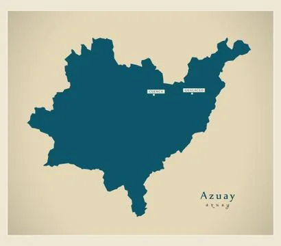 Modern Map - Azuay EC 库存插图