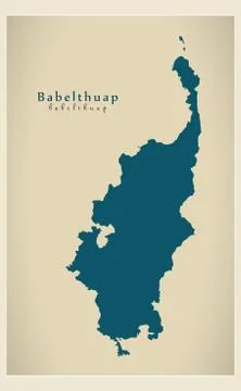 Modern Map - Babelthuap PW Stock Illustration