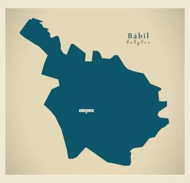 Modern Map - Babil IQ Illustrazione stock