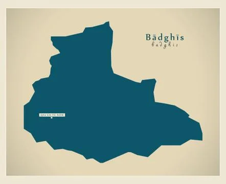 Modern Map - Badghis AF Stock Illustration