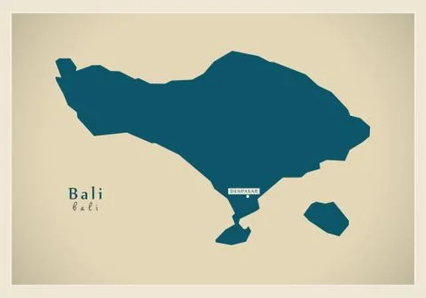 Modern Map - Bali ID Stock Illustration
