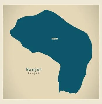 Modern Map - Banjul GM Stock Illustration