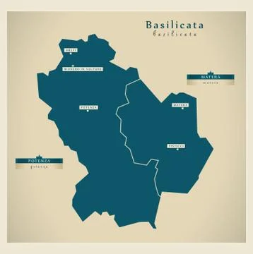 Modern Map - Basilicata IT Stock Illustration