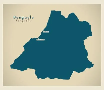 Modern Map - Benguela AO Stock Illustration