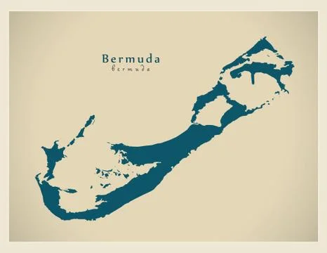 Modern Map - Bermuda BM Stock Illustration