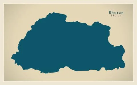 Modern Map - Bhutan BT Stock Illustration