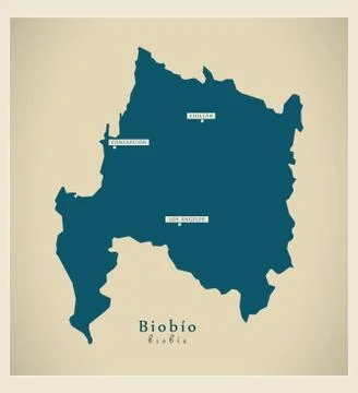 Modern Map - Biobio CL Stock Illustration