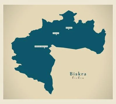 Modern Map - Biskra DZ Illustrazione stock