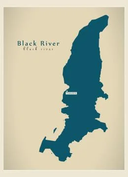 Modern Map - Black River MU 库存插图