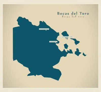 Modern Map - Bocas del Toro PA Stock Illustration