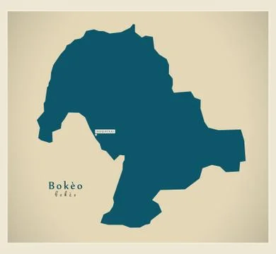 Modern Map - Bokeo LA Stock Illustration