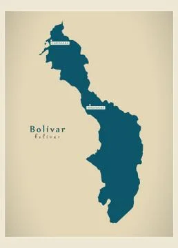 Modern Map - Bolivar CO Stock Illustration