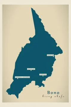 Modern Map - Bono region map of Ghana GH Illustrazione stock