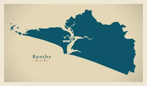 Modern Map - Bonthe SL Stock-Illustration