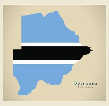 Modern Map - Botswana BW Stock Illustration