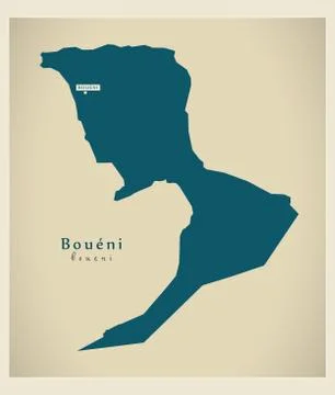 Modern Map - Boueni YT Stock Illustration