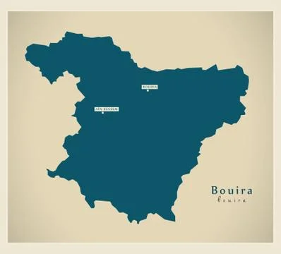 Modern Map - Bouira DZ Illustrazione stock