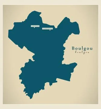 Modern Map - Boulgou BF Illustrazione stock