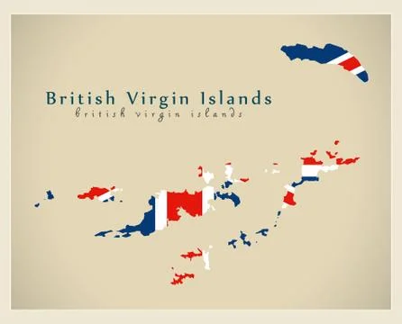 Modern Map - British Virgin Islands VG Stock Illustration