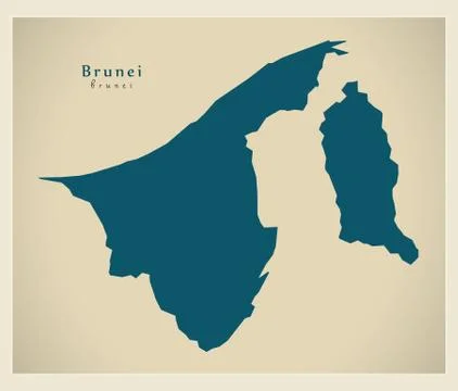 Modern Map - Brunei BN Stock Illustration