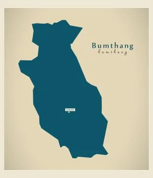 Modern Map - Bumthang BT Stock Illustration