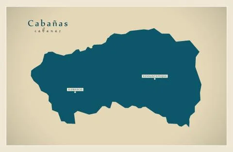 Modern Map - Cabanas SV Stock Illustration