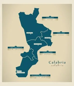 Modern Map - Calabria IT Stock Illustration